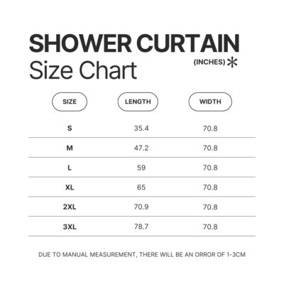 Shower Curtain Size Chart - Beartooth Band Store