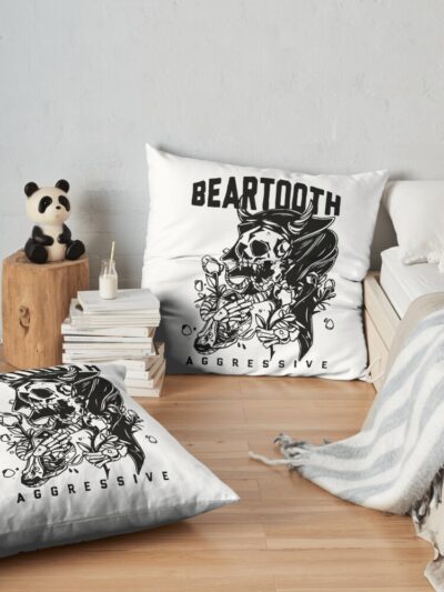 Best Seller Art4 Throw Pillow Official Beartooth Band Merch