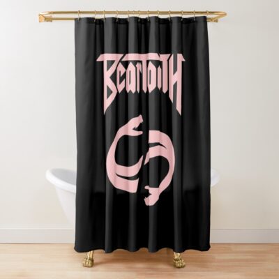 Beartooth Pink Logo Shower Curtain Official Beartooth Band Merch